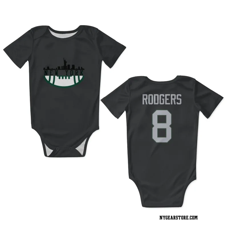 Black New York Jets  Aaron Rodgers  Newborn & Infant Bodysuit