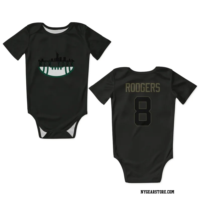 Black New York Jets  Aaron Rodgers  Service Newborn & Infant Bodysuit