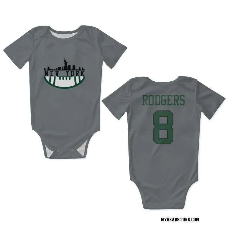 Gray New York Jets  Aaron Rodgers  Newborn & Infant Bodysuit