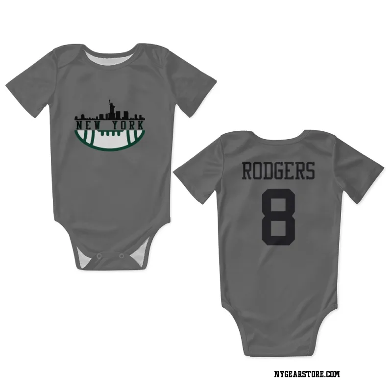 New York Jets  Aaron Rodgers Silver Newborn & Infant Bodysuit