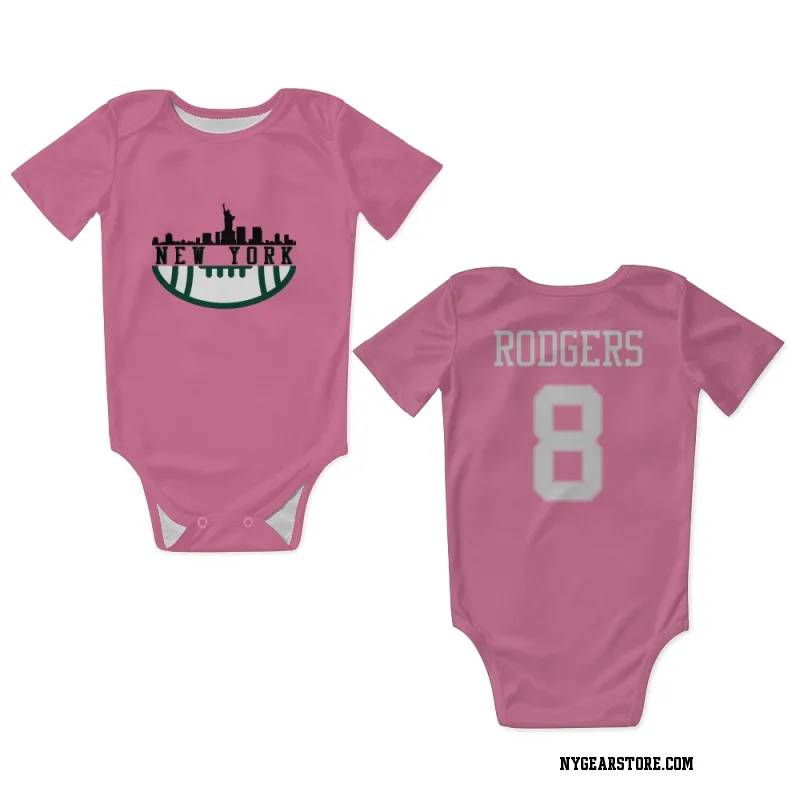 Pink New York Jets  Aaron Rodgers  Newborn & Infant Bodysuit